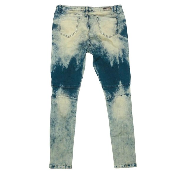 Soho Babe Skinny Distressed Moto Zipper Jeans - Picture 3 of 12